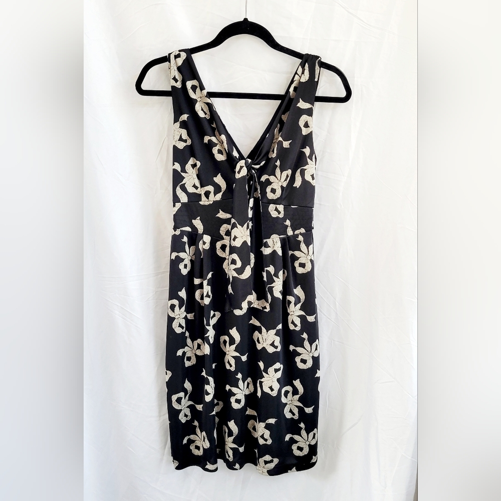 Betsey Johnson Black‎ Dress With Bows Sleeveless Knee Length Size 4